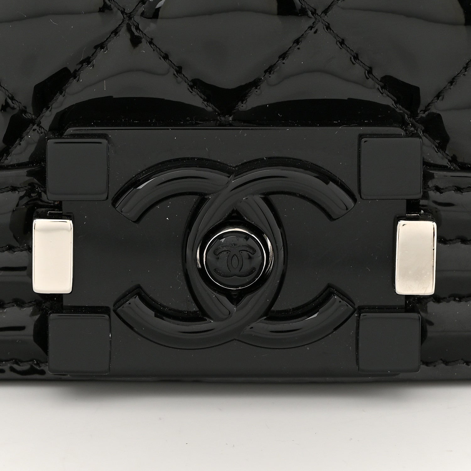 Chanel Patent Calfskin Quilted Medium Plexiglass Boy Flap Black 12 of 12