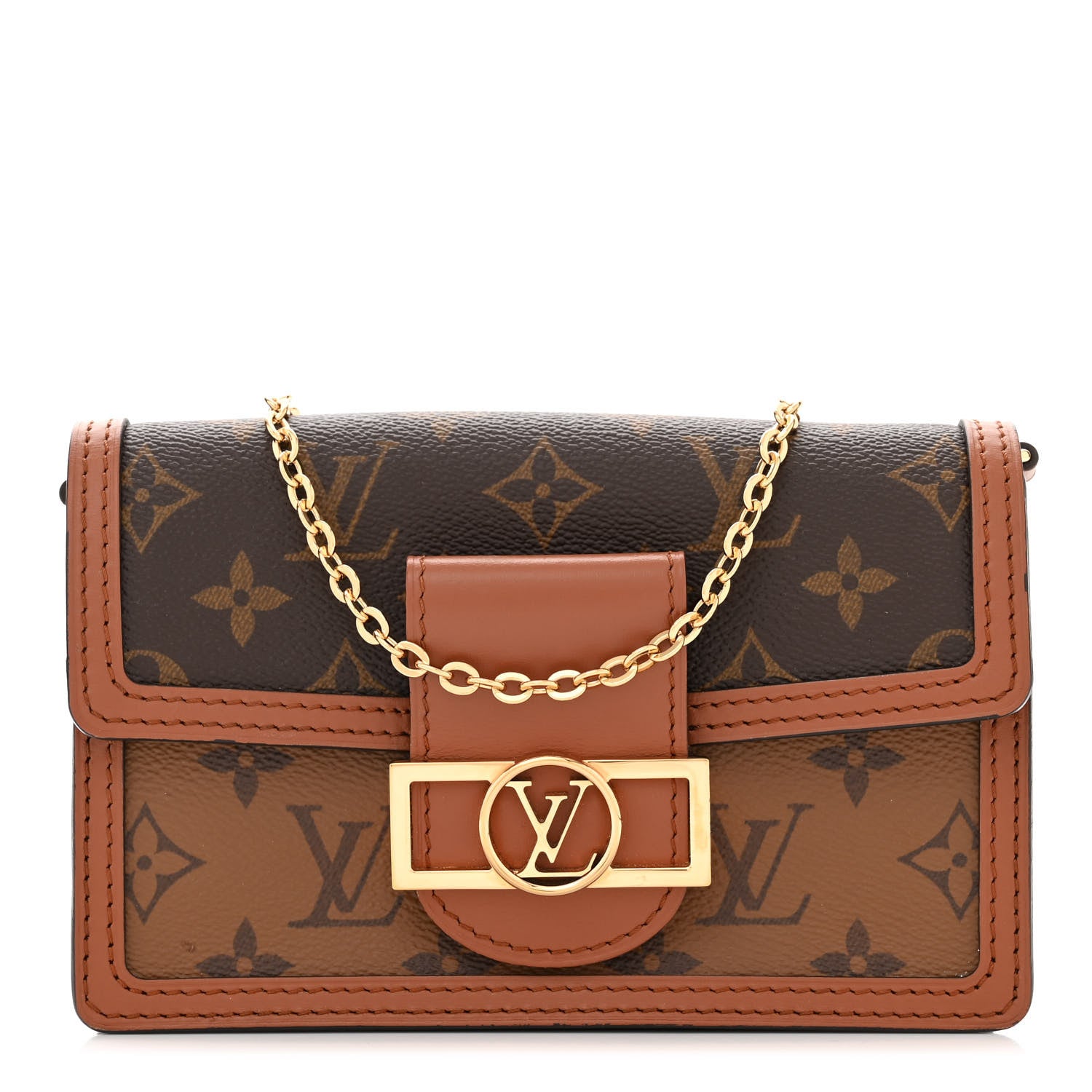 Louis Vuitton LOUIS VUITTON Reverse Monogram Dauphine Chain Wallet 1 of 10
