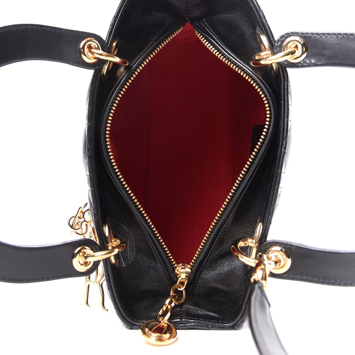 Christian Dior Lambskin Cannage Medium Lady Dior Black 5 of 9