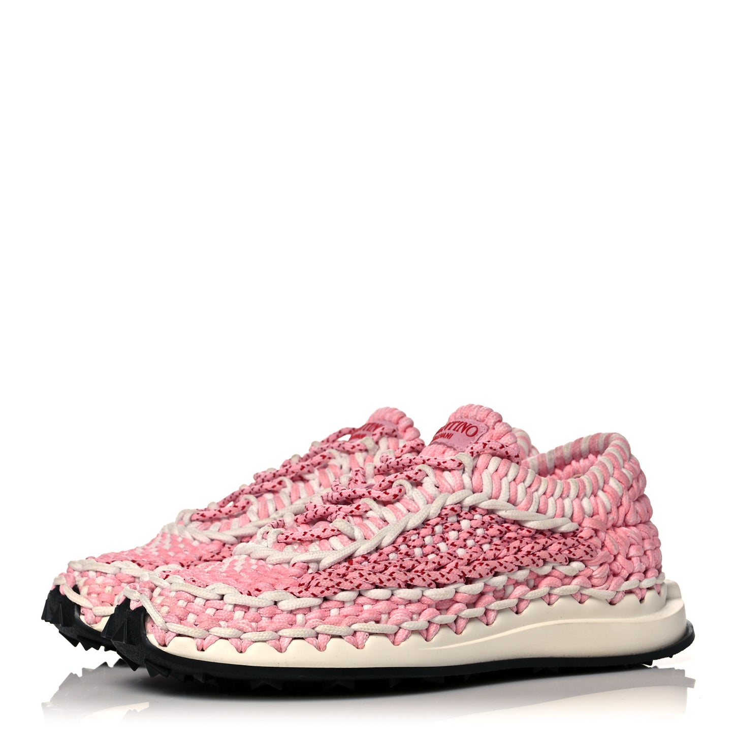 Fabric Crochet Womens Low Top Sneakers 38 Pink