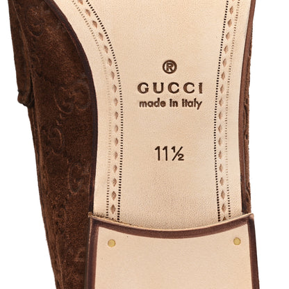 Gucci Luxury Suede Guccissima Mens Horsebit Mocassin Loafers 11.5 Fancy 11.5 Fancy Brown 7 of 10