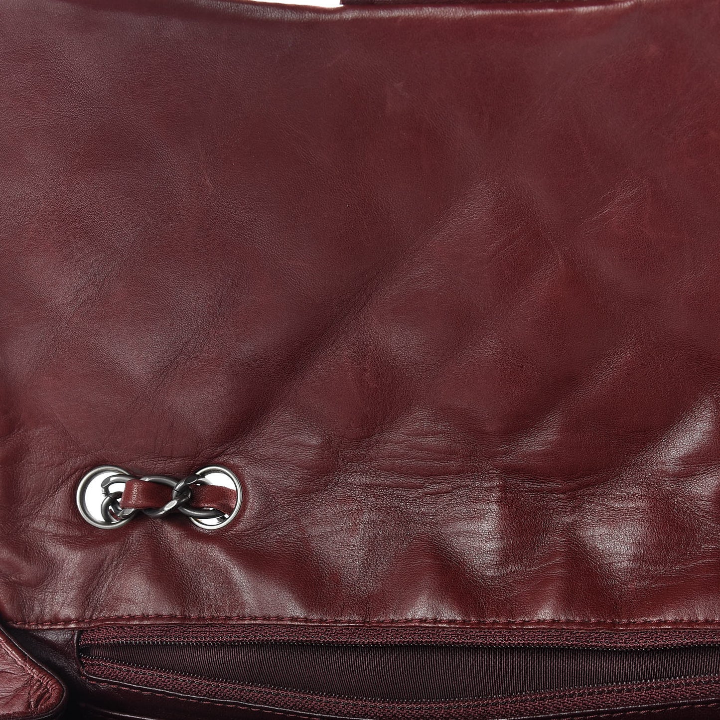 Lambskin Quilted Jumbo Single Flap Dark Red