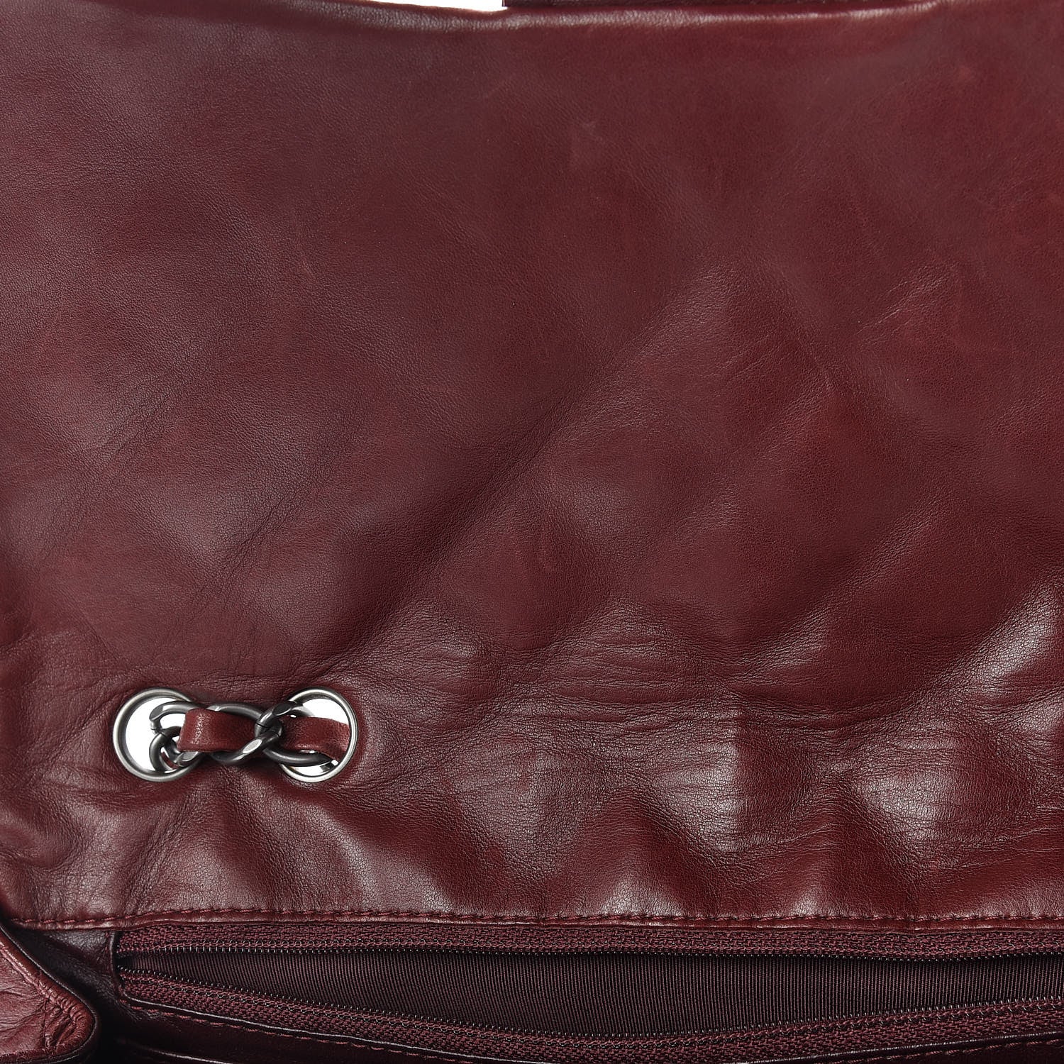 Chanel Lambskin Quilted Jumbo Single Flap Dark Red 17 of 22