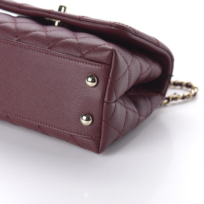 Chanel Caviar Quilted Extra Mini Coco Handle Flap Burgundy 7 of 10