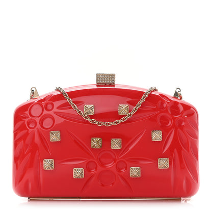 Valentino Garavani Acrylic Rockstud Minaudiere Clutch Red 1 of 9