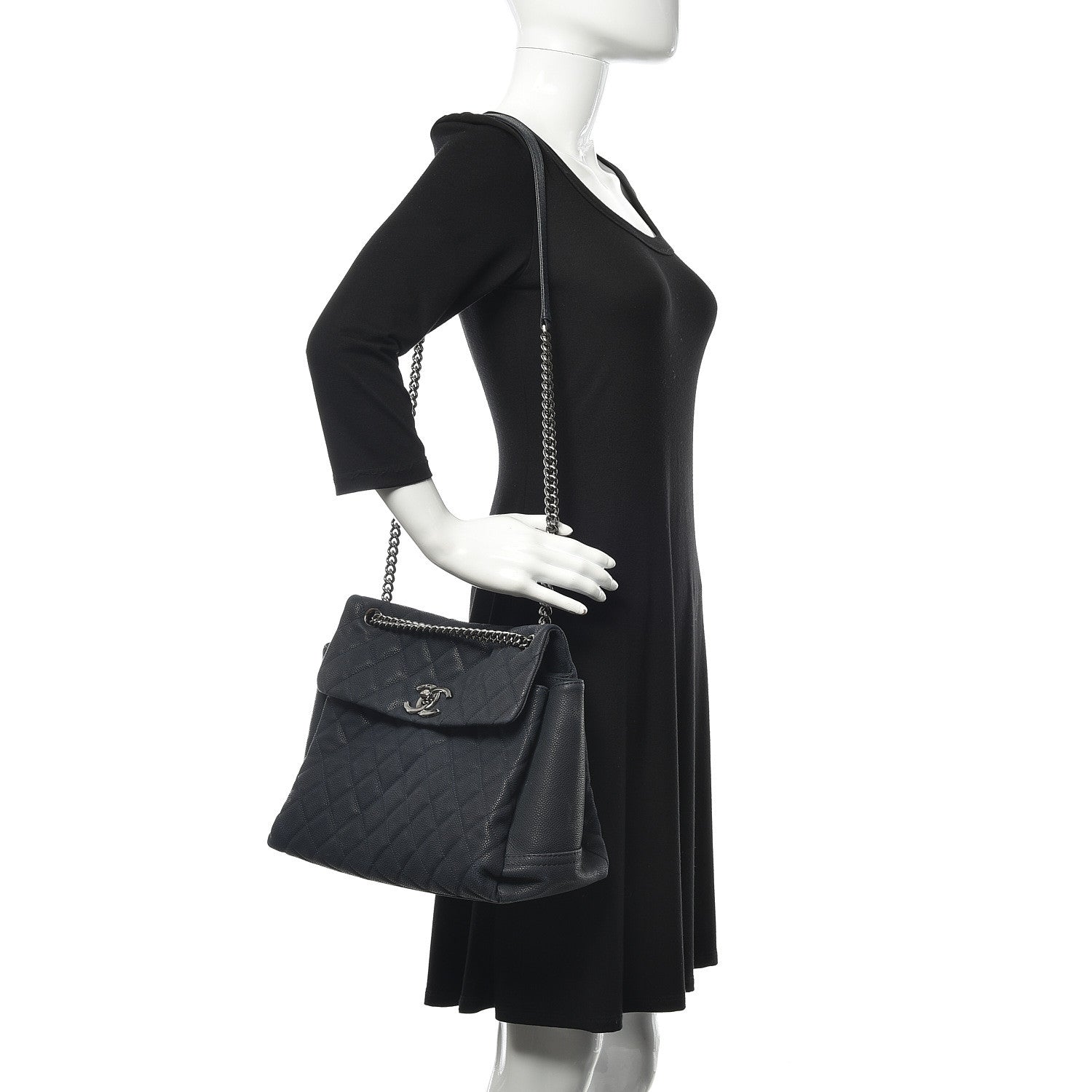 Chanel Iridescent Caviar Medium Lady Pearly Flap Blue 2 of 10