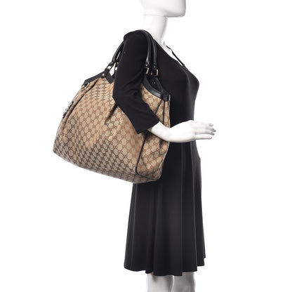 Gucci Monogram Large Sukey Tote Beige Ebony Black 2 of 9