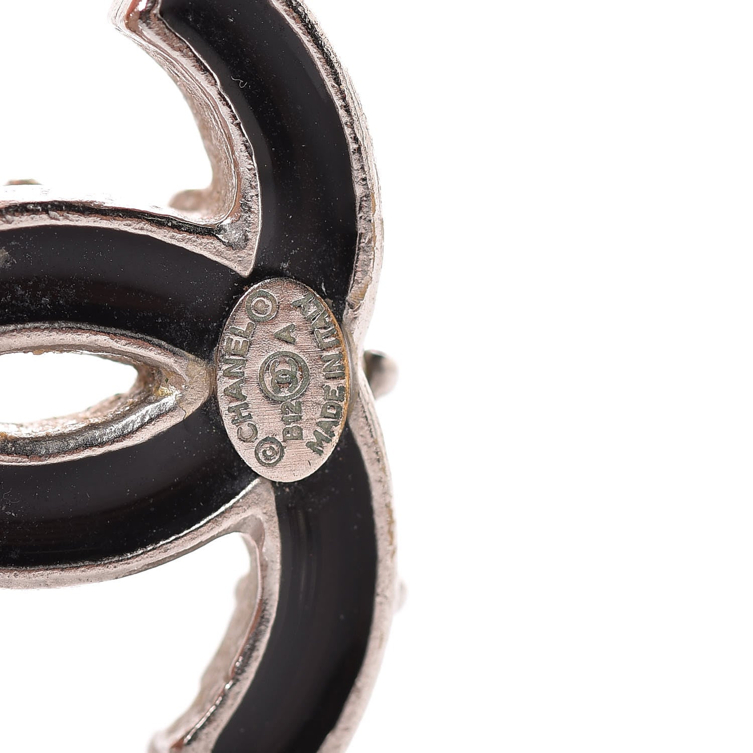 Chanel Enamel CC Earrings Black 6 of 7