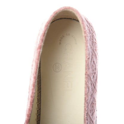 Chanel Velvet Grosgrain Quilted Camellia CC Espadrilles 42 Pink Black 5 of 7