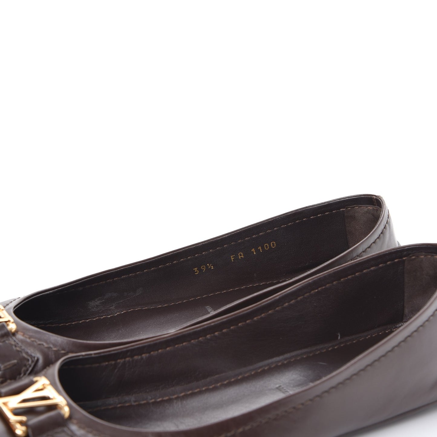 Calfskin Oxford Ballerina Flats 39.5 Brown