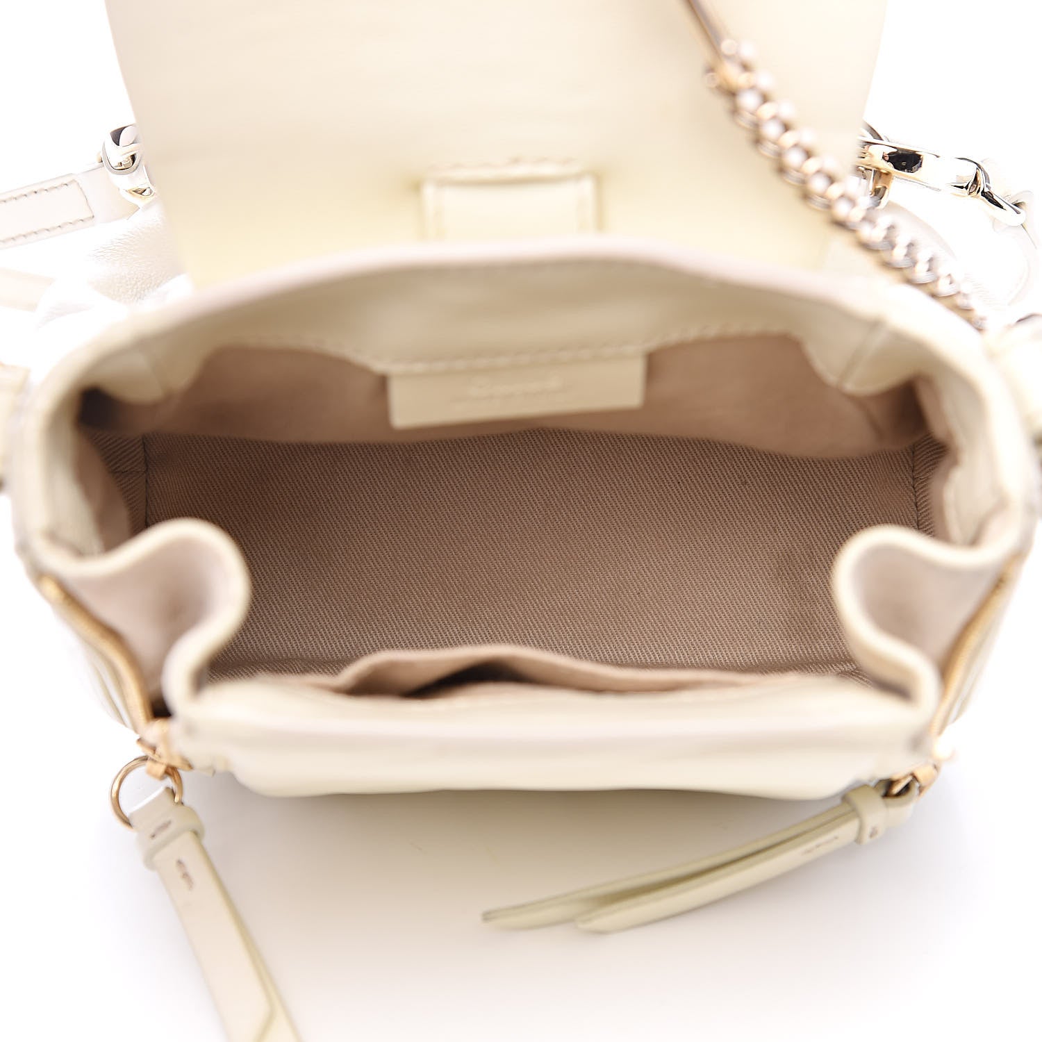 Chloe Calfskin Quilted Mini Faye Backpack Natural White 5 of 13