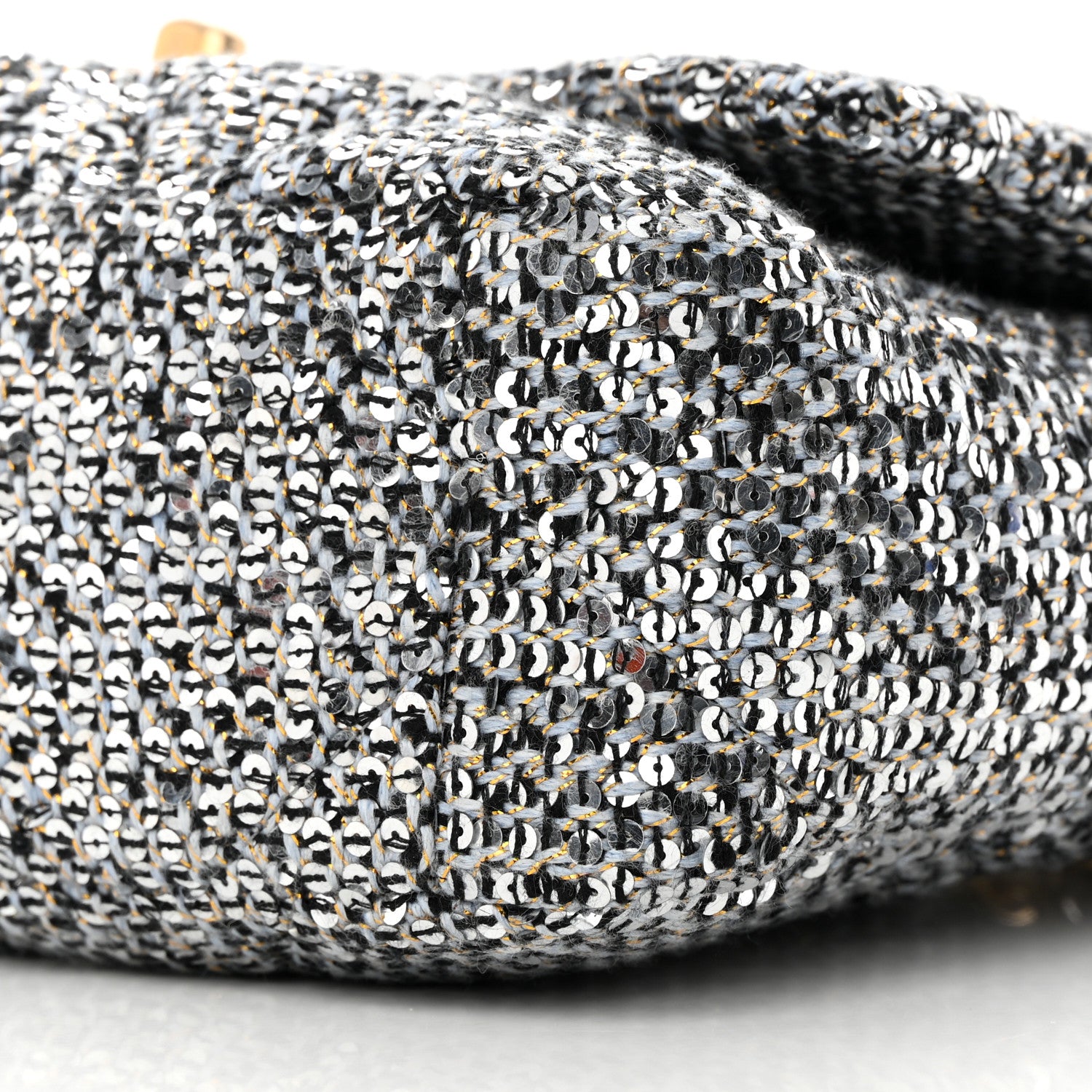 Chanel Sequin Quilted Medium Chanel 19 Flap Silver 10 of 10