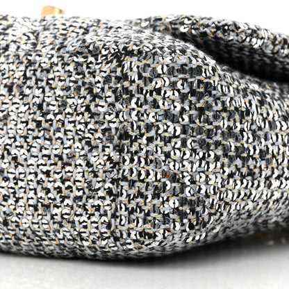 Chanel Sequin Quilted Medium Chanel 19 Flap Silver 10 of 10