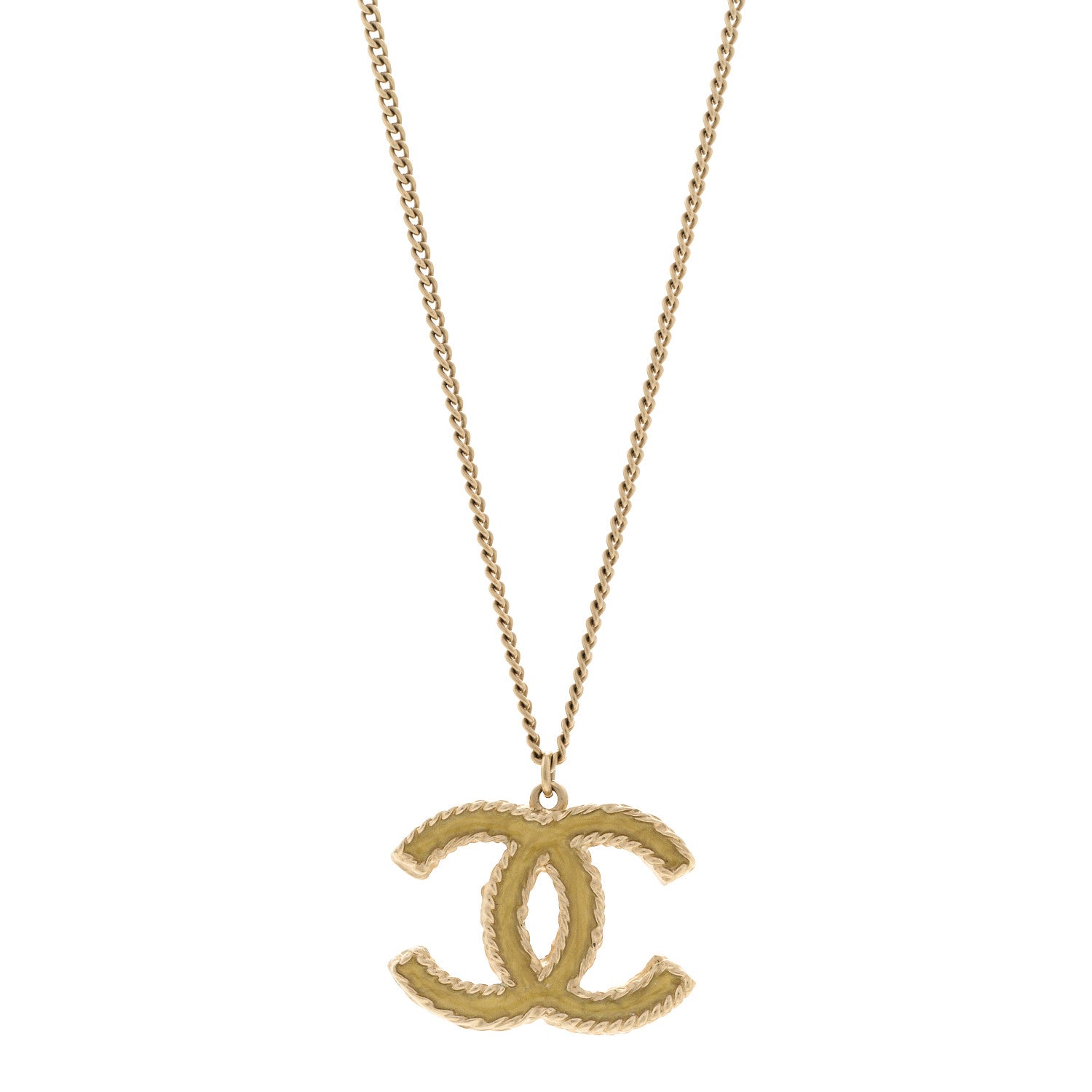 Chanel Crystal Enamel CC Reversible Pendant Necklace Gold 5 of 7