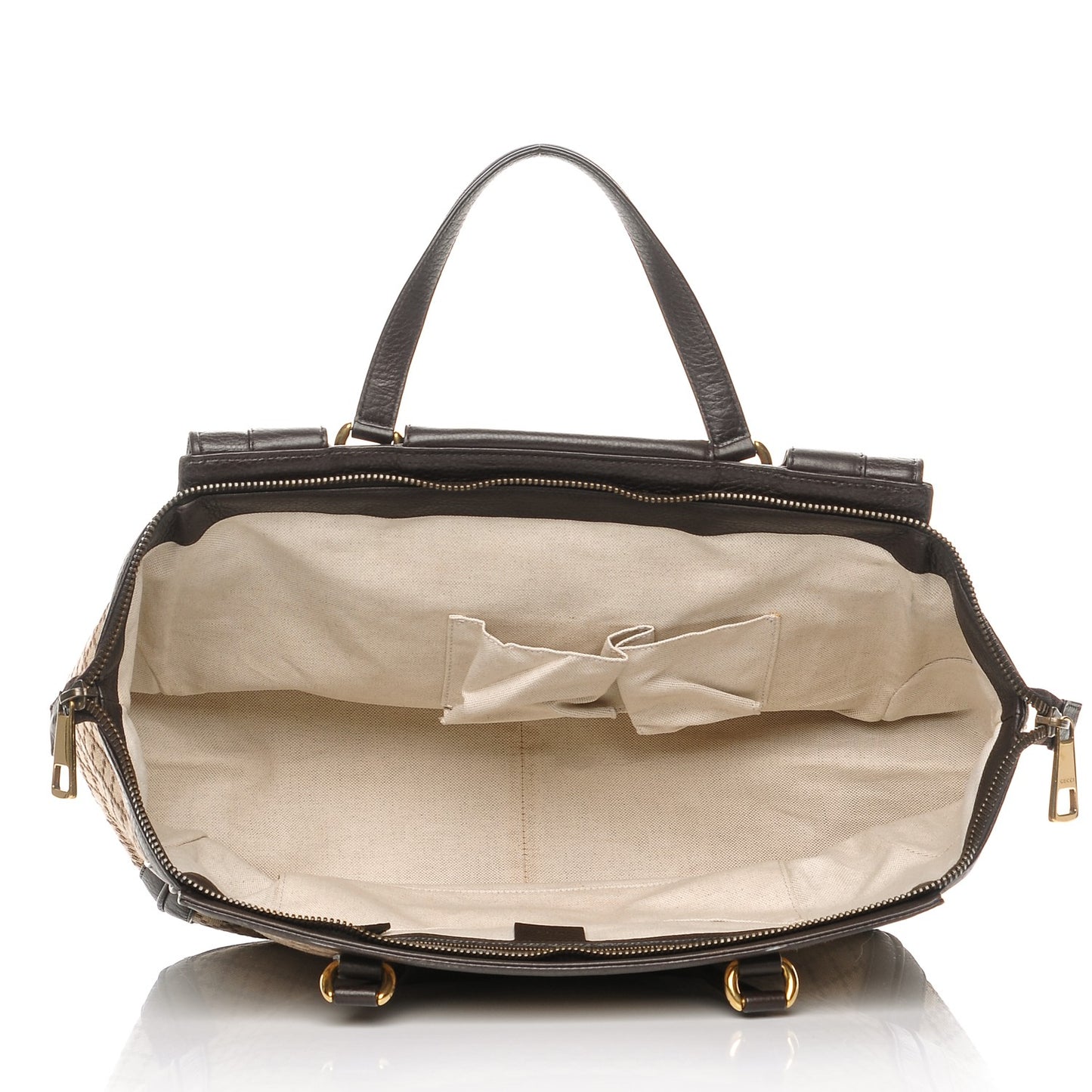 Diamante Cellarius Calfskin Medium 1973 Top Handle Bag Beige Ebony Cocoa