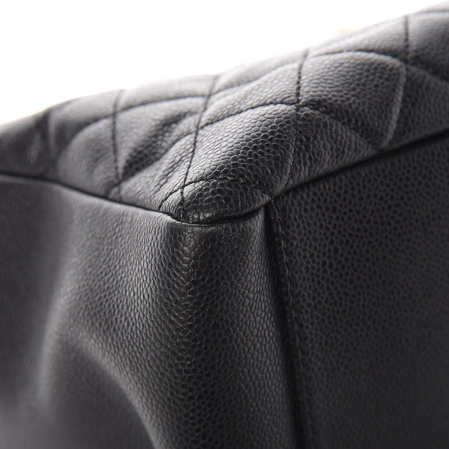 Caviar Quilted Grand Shopping Tote GST Black