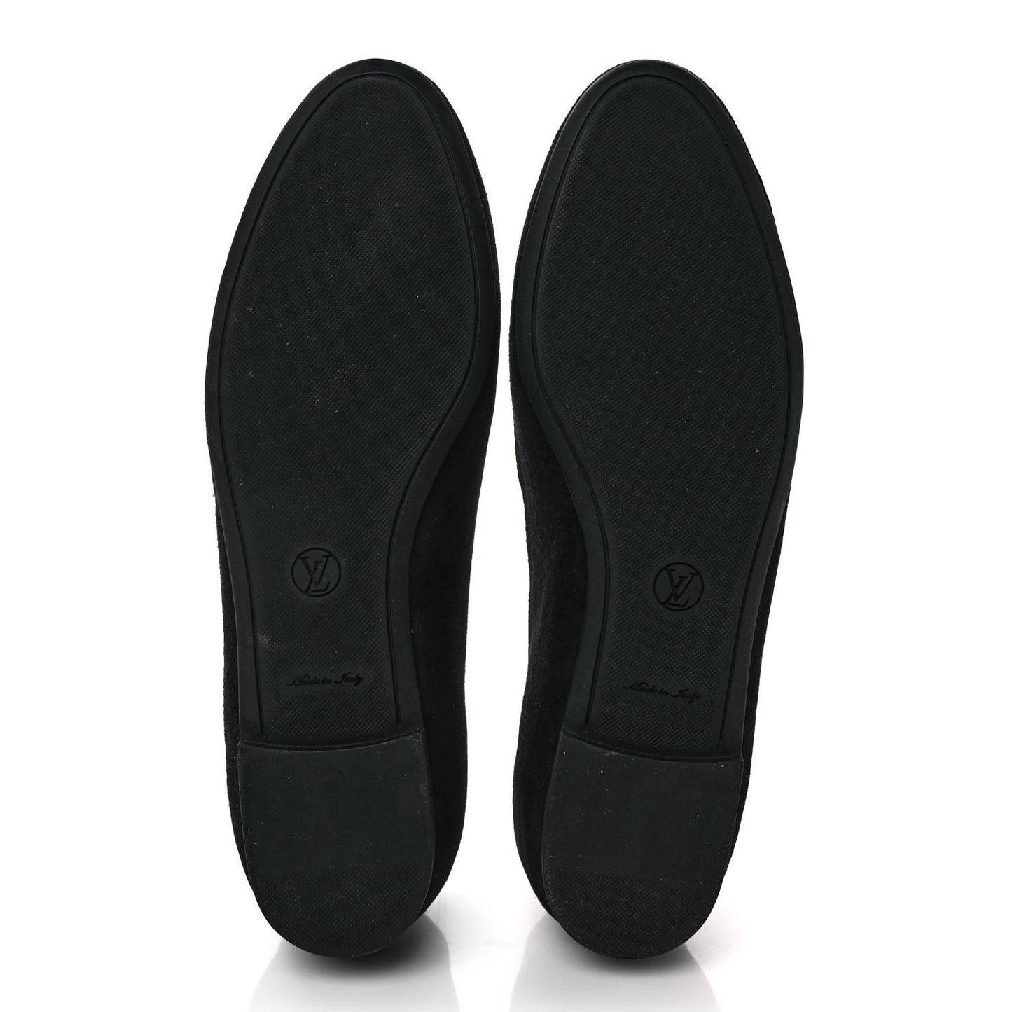 Suede Monogram Uniformes Ballet Flats 37.5 Black
