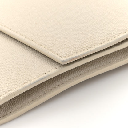 Saint Laurent Grain De Poudre Monogram Uptown Chain Wallet Crema Soft 14 of 17