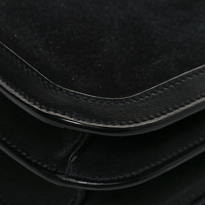 Saint Laurent Suede Smooth Calfskin Monogram Medium Solferino Soft Satchel Black 11 of 12