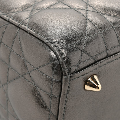 Christian Dior Lambskin Cannage Small My ABCDior Lady Dior Metallic Grey 12 of 14