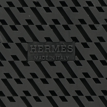 Hermes Calfskin Woolskin Womens Chypre Sandals 39 Black Ecru 7 of 9