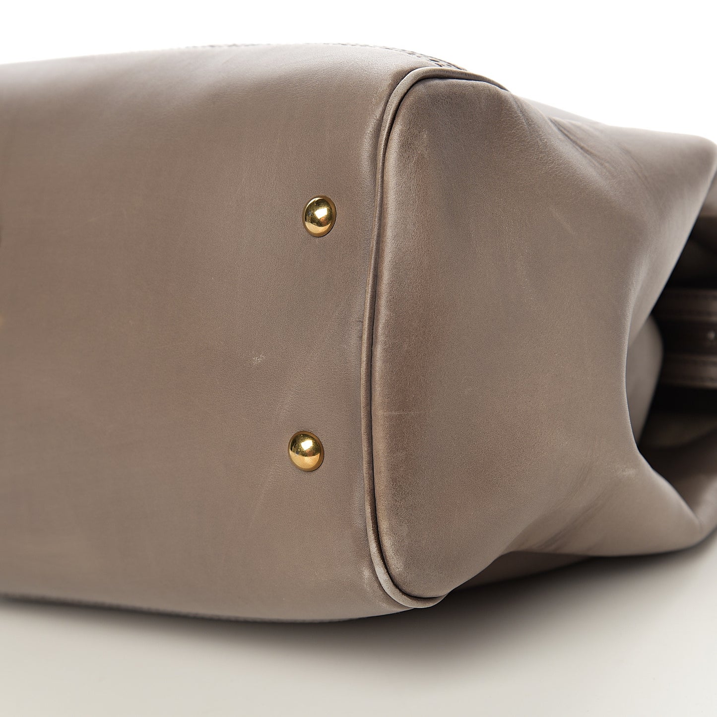 Calfskin Duilio Brogue Top Handle Bag Grey