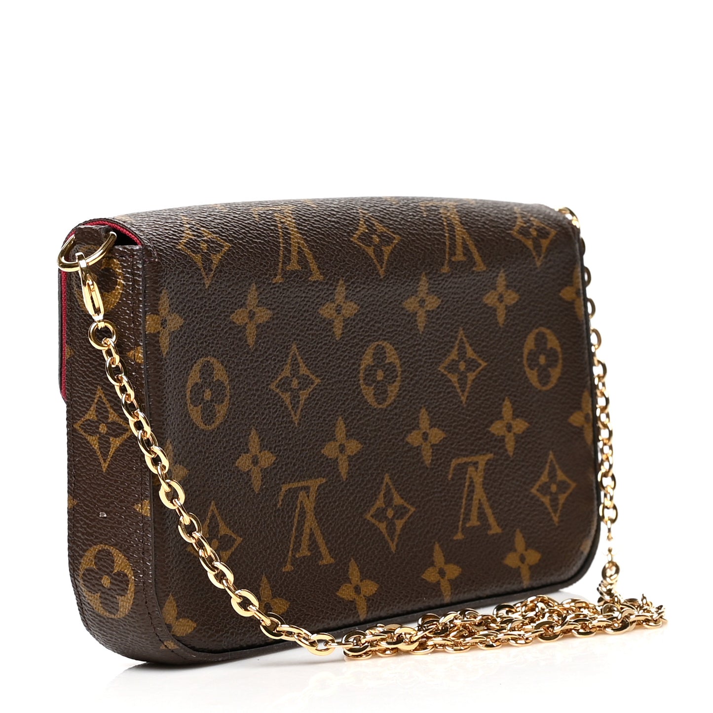 Monogram Pochette Felicie Chain Wallet Fuchsia