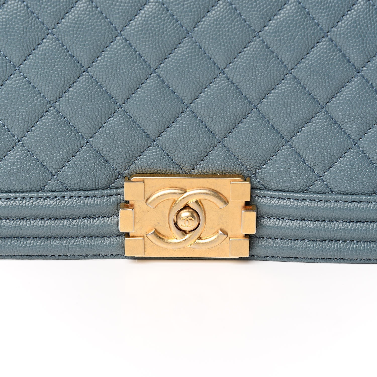 Chanel Caviar Quilted Medium Boy Flap Blue 10 of 11