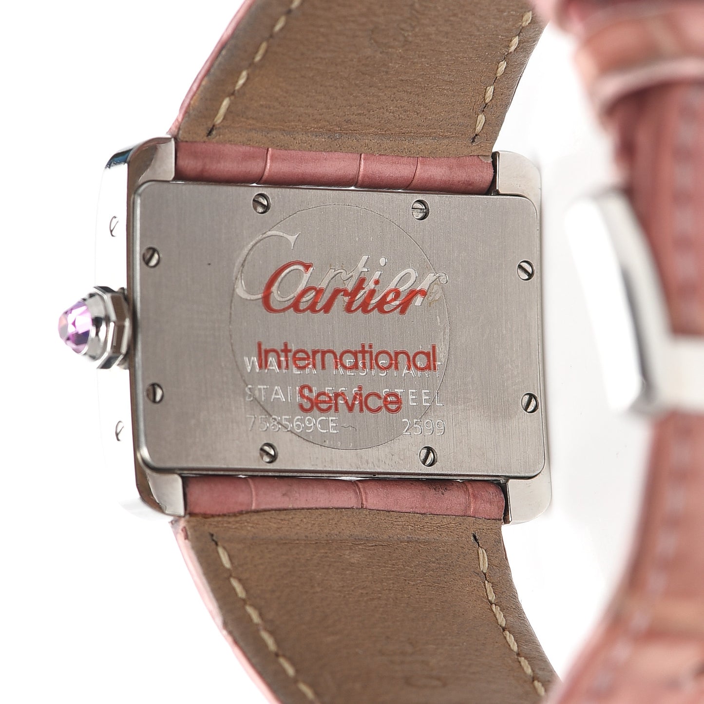 Stainless Steel Alligator 32mm Tank Divan Quartz Watch Pink