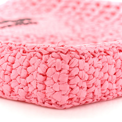 Prada Yarn Raffia Effect Crochet Logo Embroidered Tote Bag Petalo 8 of 8