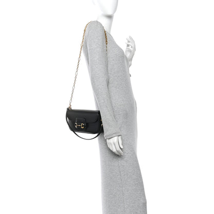 Gucci Azalea Calfskin Small Horsebit 1955 Chain Shoulder Bag Black 2 of 11