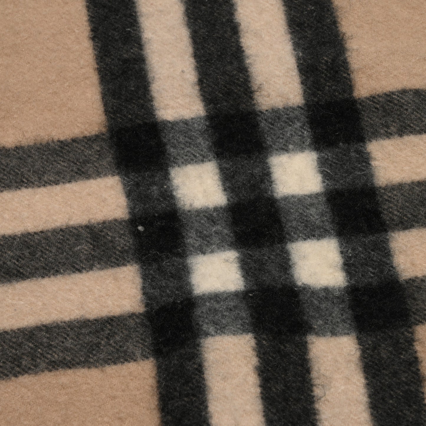 Cashmere Classic Check Fringe Scarf Camel