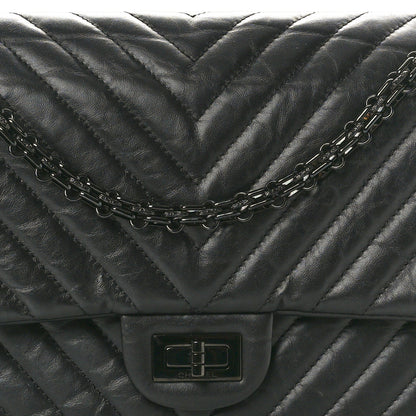 Chanel Aged Calfskin Chevron Quilted 2.55 Reissue 226 So Black 8 of 10