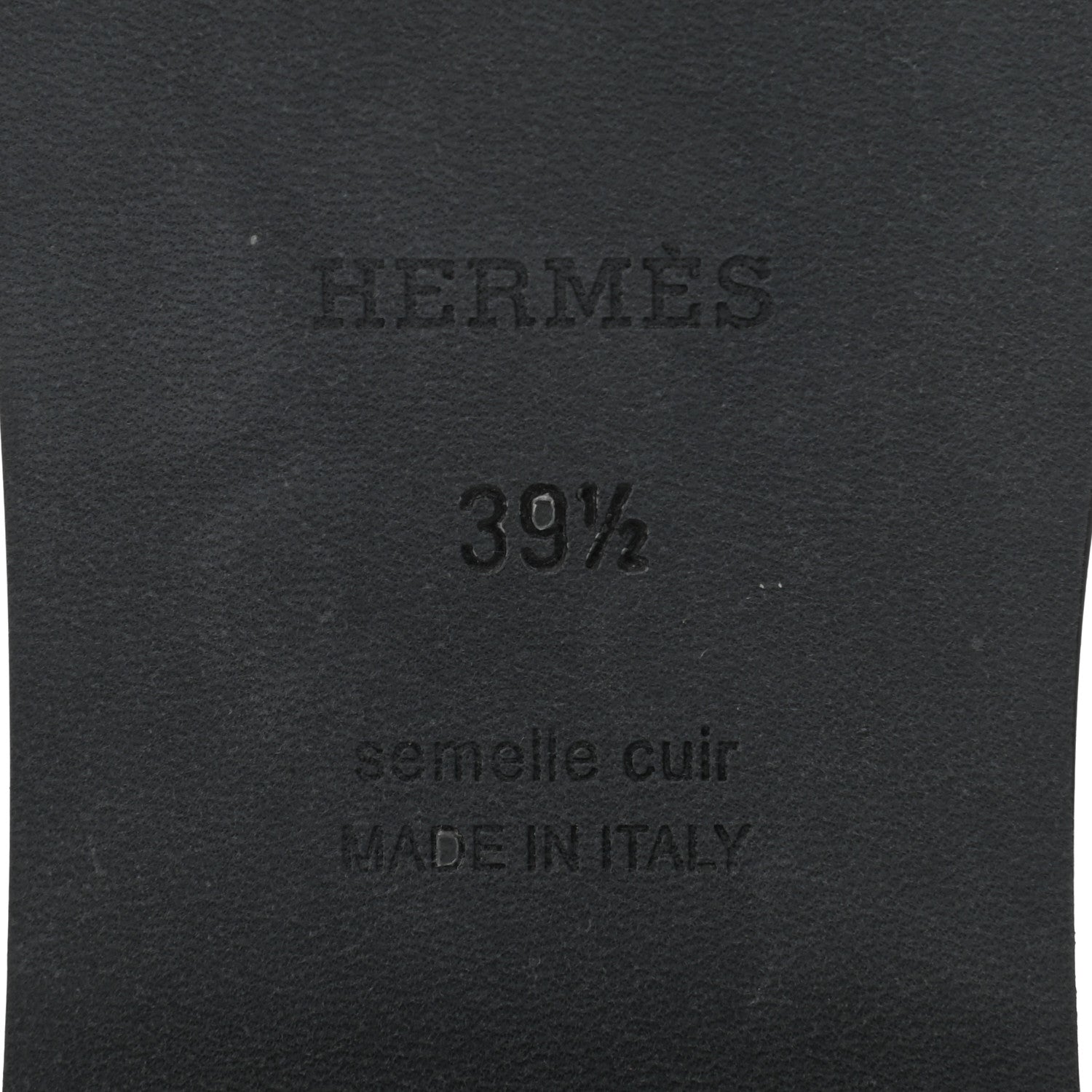 Hermes Box Calfskin Oran Sandals 39.5 Black 6 of 8