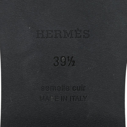Hermes Box Calfskin Oran Sandals 39.5 Black 6 of 8