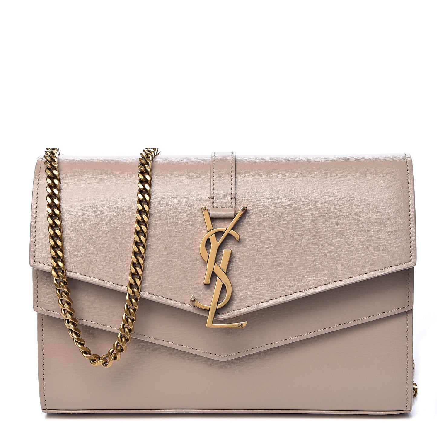 Smooth Calfskin Sulpice Monogram Chain Wallet Light Natural