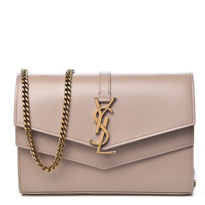 Saint Laurent Smooth Calfskin Sulpice Monogram Chain Wallet Light Natural 1 of 11