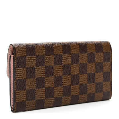 Louis Vuitton Damier Ebene Emilie Wallet Rose Ballerine 3 of 9