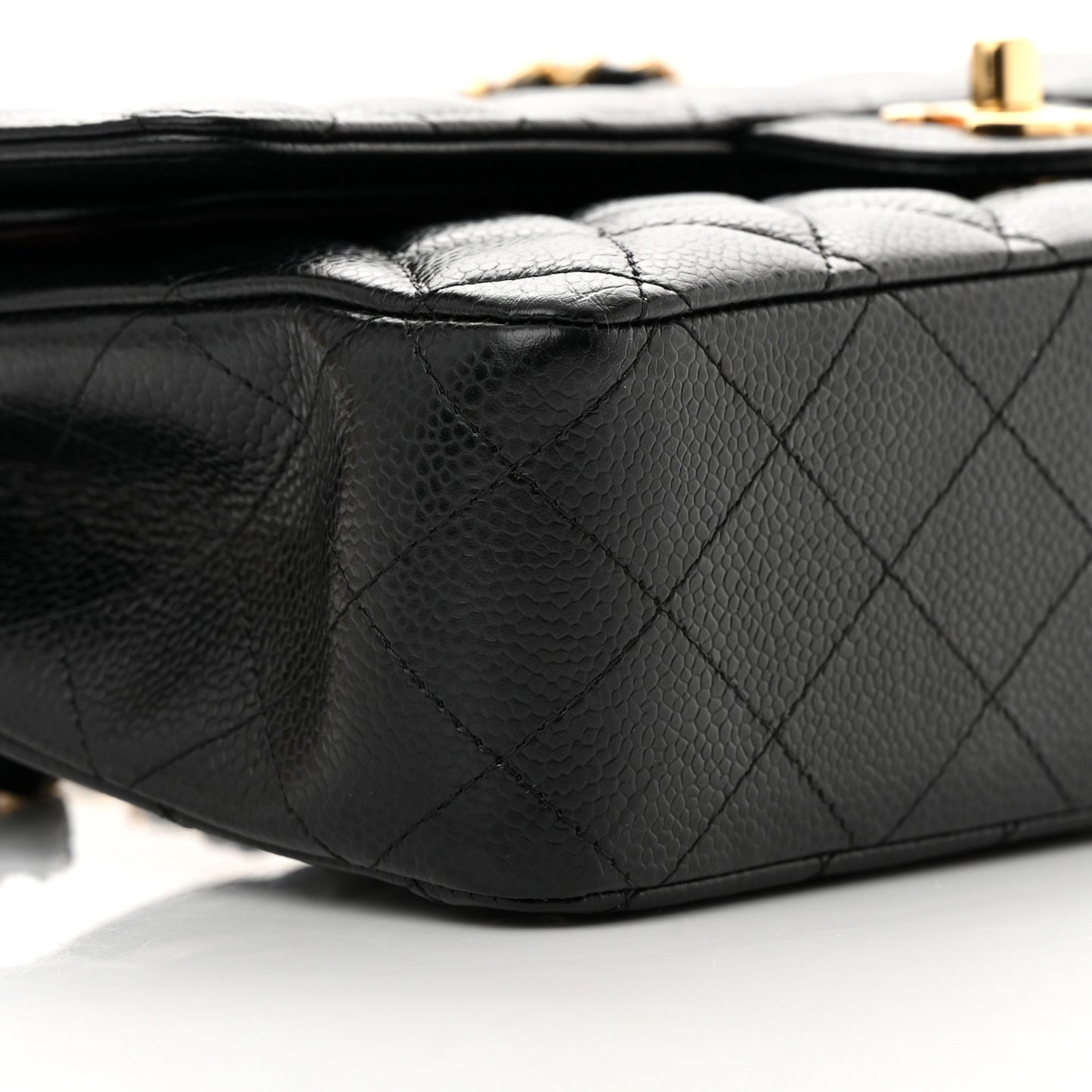 Caviar Quilted Medium Double Flap Black