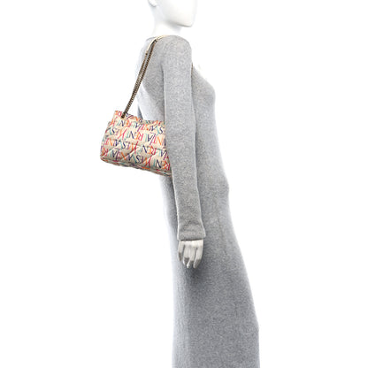 Saint Laurent Silk Carre Rive Gauche Print Patchwork Monogram Medium Jamie Multicolor White 2 of 10