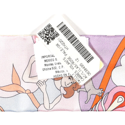 Hermes Silk Carres Volants Twilly Lilas Rose Pale Or 4 of 4