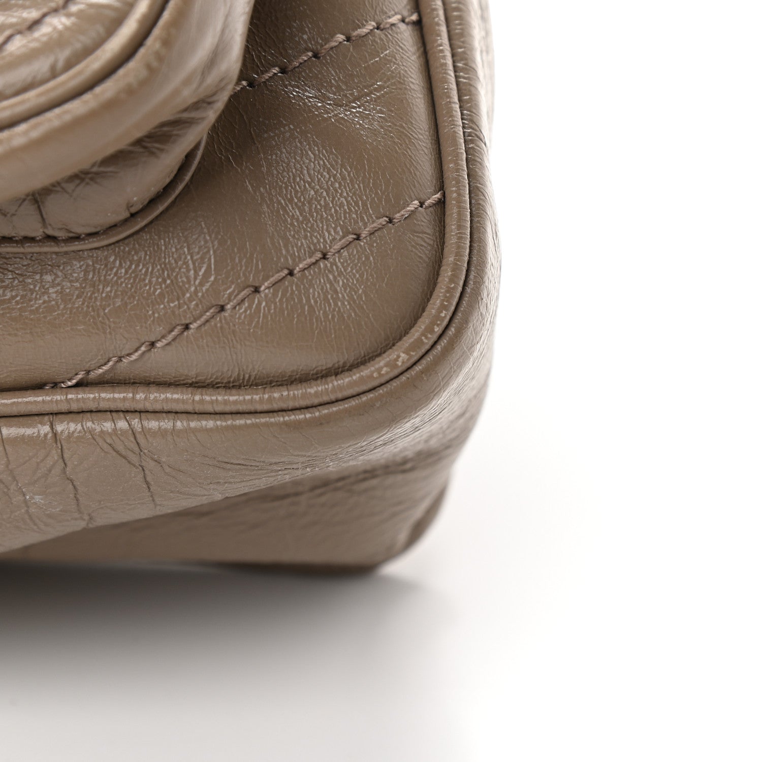 Saint Laurent Crinkled Calfskin Matelasse Monogram Medium Niki Chain Satchel Taupe 9 of 9
