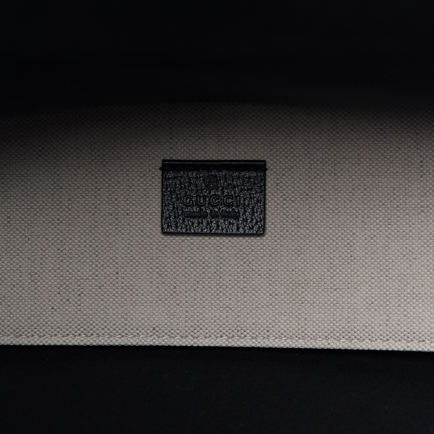 Patent Canvas Frame Logo Vertical Tote Black Crop