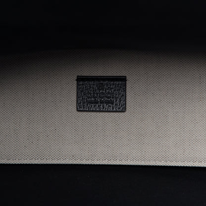 Gucci Patent Canvas Frame Logo Vertical Tote Black Crop 6 of 11