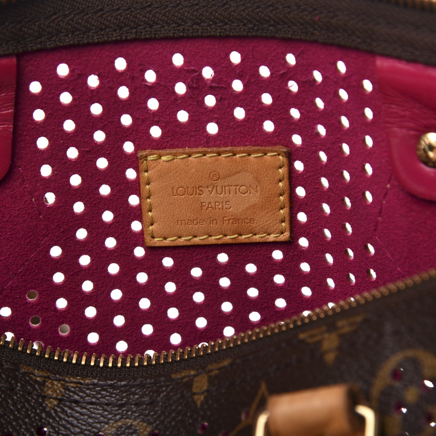 Monogram Perforated Speedy 30 Fuchsia