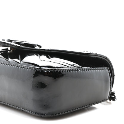 Gucci Patent Lambskin Enamel Matelasse Monochrome Super Mini GG Marmont Shoulder Bag Black 10 of 10