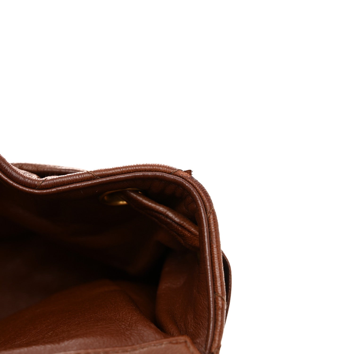 Chanel Lambskin Quilted Drawstring Backpack Brown 14 of 16
