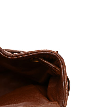 Chanel Lambskin Quilted Drawstring Backpack Brown 14 of 16