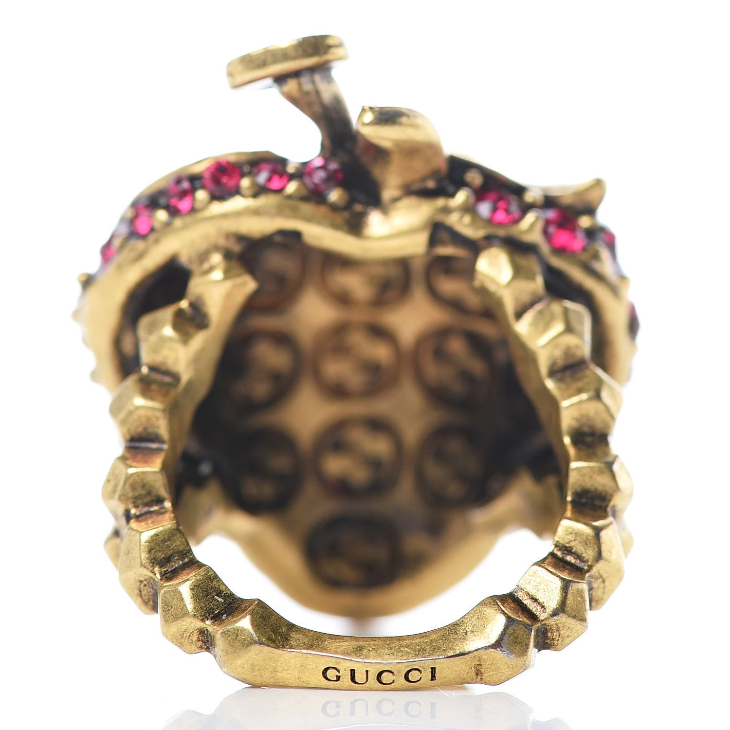 Gucci Crystal Strawberry Ring 8 Red 3 of 6