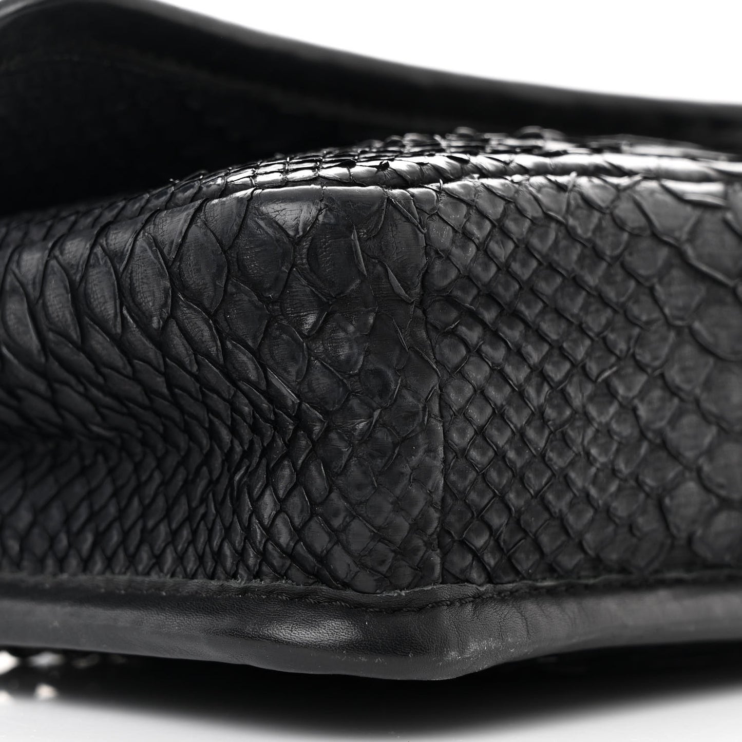 Snakeskin Mini  Flap Black